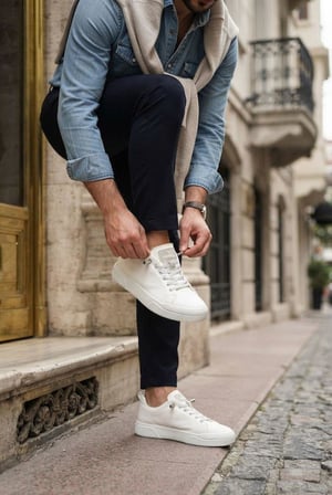 Fort Noka North Rahat Lastik Bağcıklı Sneaker Keten Erkek Ayakkabı