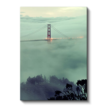 San Francisco Golden Gate Köprüsü Sisli Atmosfer Kanvas Tablo