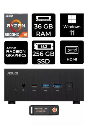 ExpertCenter PN52 R9-5900HX 36GB RAM 256GB SSD W11PRO MİNİ MASAÜSTÜ PC & PER4 BELLEK