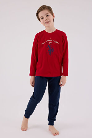 U.S. Polo Assn Uzun Kol Pijama Takım US2233-4 Kırmızı