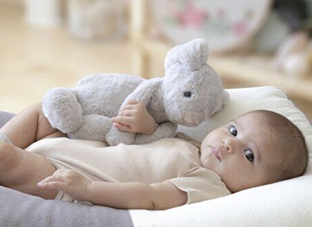 BabyJem Uyku Arkadaşım Oturabilen Tavşan 30 Cm 730 Gri