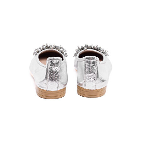 Hakiki Deri Taşlı Kadın Babet