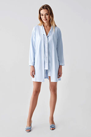 Freshness 324 Kadın 4'Lü Sabahlıklı Şorlu Pijama Takımı