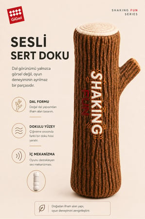 Shaking Fun Serisi Hışırtılı ve Sesli Tembel Hayvan Peluş Köpek Oyuncağı – 2’si 1 Arada Eğlence - Küçük ve Orta Irklar İçin