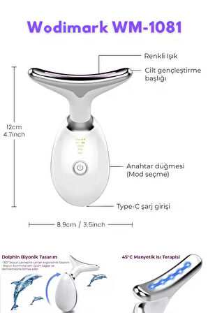 Wodimark Boyun ve Yüz – 3 Programlı EMS Güzellik Cihazı (Gıdık, Sarkma, Sıkılaştırıcı)