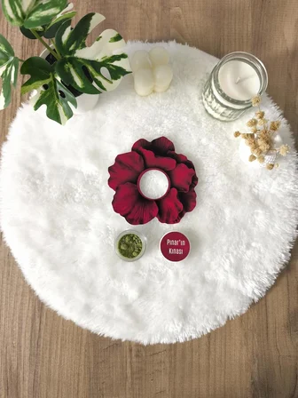 Pamuğum Atelier Kırmızı Gül Tasarım Kartlı 5 ml Kına Dolgulu Kına Hediyelik (200 Adet)