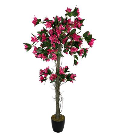 Yapay Ağaç Fuşya Begonvil Ağacı 120cm Doğal Salex Dallı 2Katlı