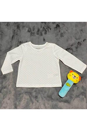 Kız Bebek Beyaz Bisiklet Yaka Body 0015