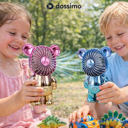 Dossimo DSM-903 Şarjlı Mini El Ve Masa Fanı Ayıcık Figürlü Mini El Pervanesi
