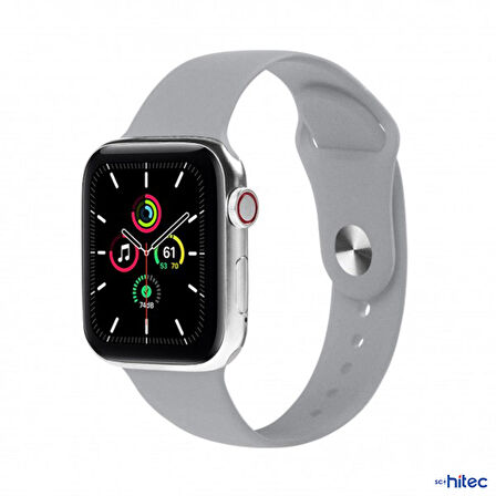 Global 42-49mm Yeni Nesil Apple Uyumlu Akıllı Saat Kordonu Silikon Gri