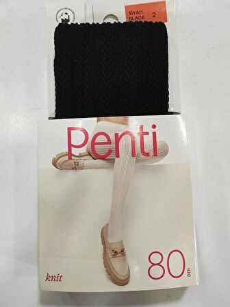 Penti Knit Kadın Desenli 80 Denye Külotlu Çorap