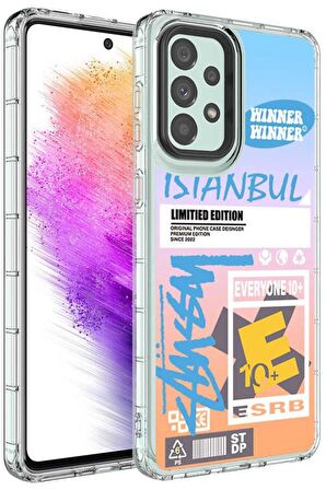 Galaxy A23 Kılıf Kamera Çıkıntılı Renkli Desenli Silikon