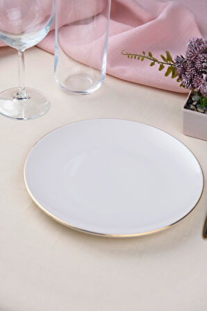 Tabak Evi Porselen Altın Yaldız Pasta Tabağı 20,50cm Tekli