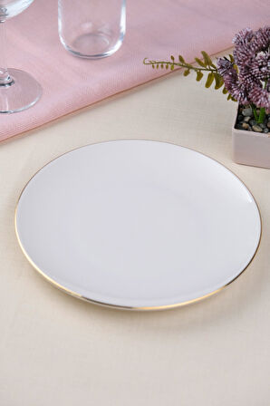 Tabak Evi Porselen Altın Yaldız Pasta Tabağı 20,50cm Tekli