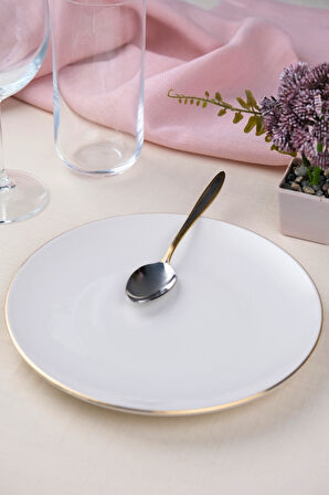 Tabak Evi Porselen Altın Yaldız Pasta Tabağı 20,50cm Tekli