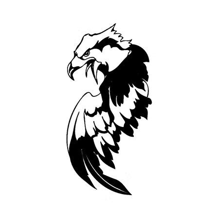 Ağzı Açık Kartal Ve Kanadı Sticker Çıkartma 17cm