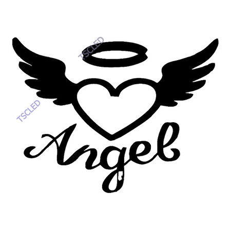 Angel Melek Kalp Kanat Sticker 17cm