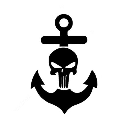 Deniz Çapası ve Kuru Kafa Etiket Sticker