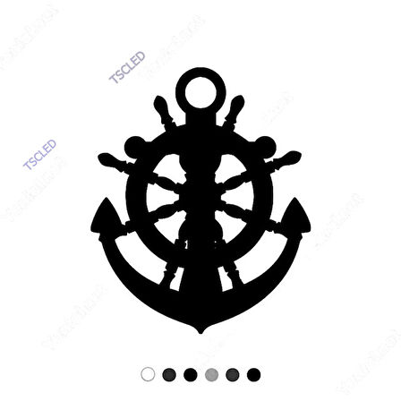 Deniz Gemi Dümeni ve Deniz Çapası Sticker 18cm