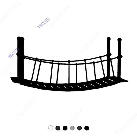 Halat ve Tahta İle Oluşturulmuş Köprü Sticker 17cm