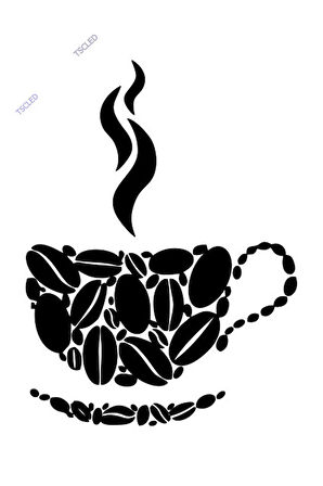 Kahve Çekirdeği Fincan Sticker 15CM