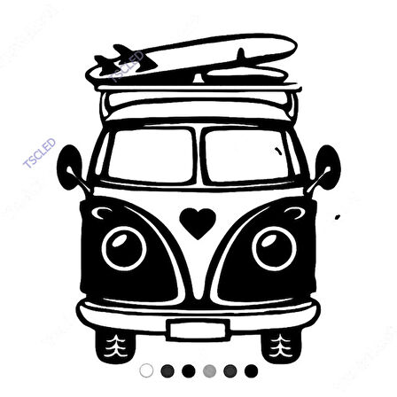 Kalpli Karavan Arabası Sticker Yapıştırma Etiket 18cm