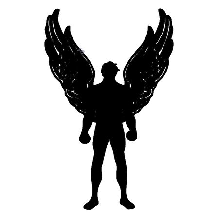 Kanatlı Adam Sticker Yapıştırma 17CM