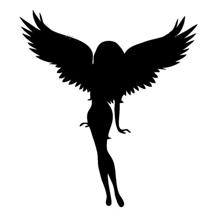 Kanatlı Melek Kız Sticker Yapıştırma Çıkartma 15cm