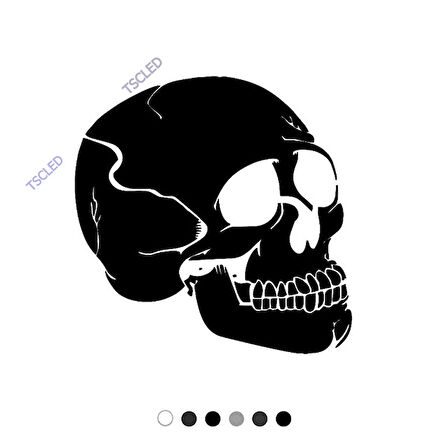 Kurukafa Yan Görünüm Sticker Yapıştırma 15cm