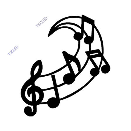 Müzik Seti Sol Anahtarı ve Notalar Stickerı Yapıştırma 17cm