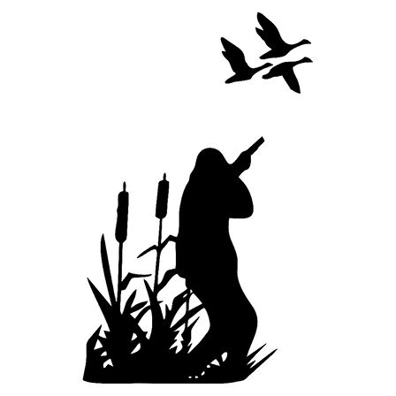 Sazlıkların Arasından Ördek Avlayan Avcı Stickeri 15cm