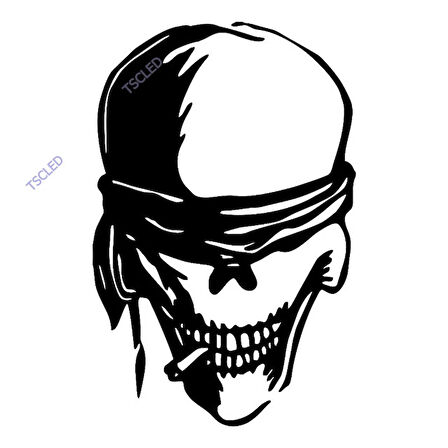 Skull Kurukafa Sticker Yapıştırma 15cm