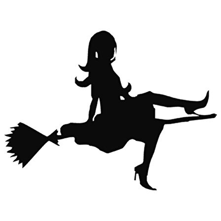 Uçan Cadı Araba Sticker 2