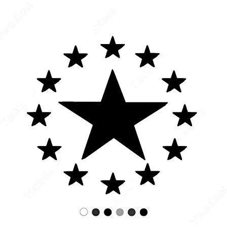 Yıldızın Etrafında Dönen Küçük Yıldızlar Sticker 17cm