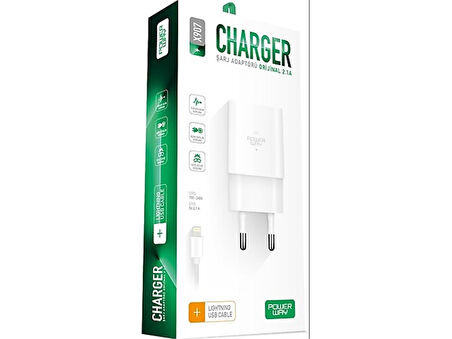 Powerway X907 5 Volt 2.1A Lightning Şarj Aleti-Lightning Kablo