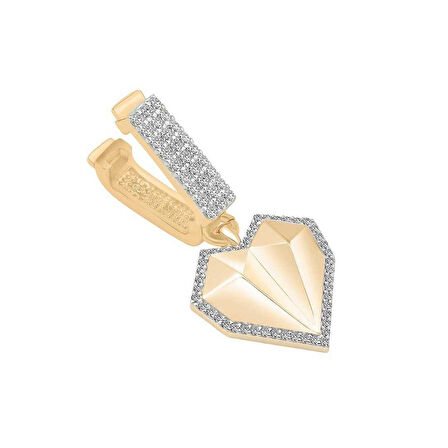 Taşlı Elmas Kalp Charm