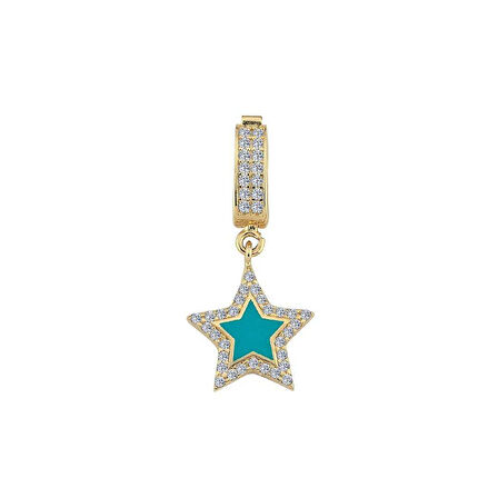 Taşlı Green Yıldız Sallantılı Charm