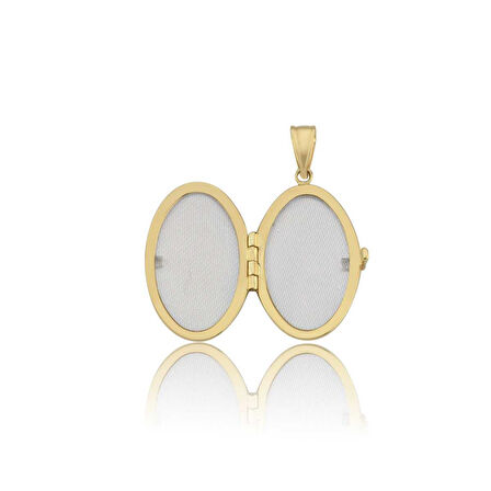 Large Oval Kapaklı Kolye Ucu