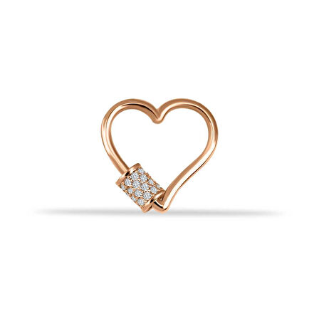 Taşlı Kalp Charm Kilidi
