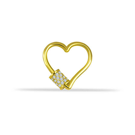 Taşlı Kalp Charm Kilidi
