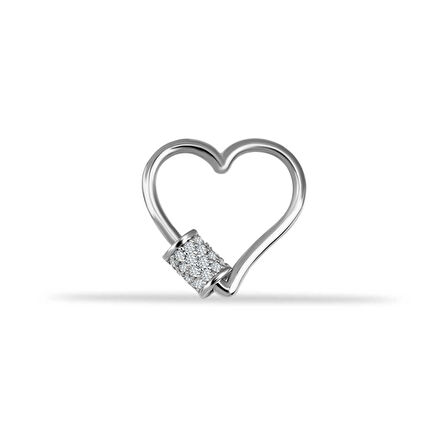 Taşlı Kalp Charm Kilidi
