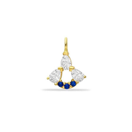 Üçlü Safir Renkli Charm