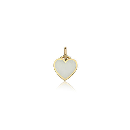 Beyaz Kalp Charm