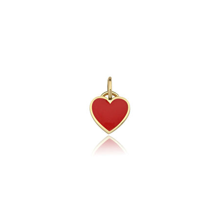 Düz Kırmızı Kalp Charm