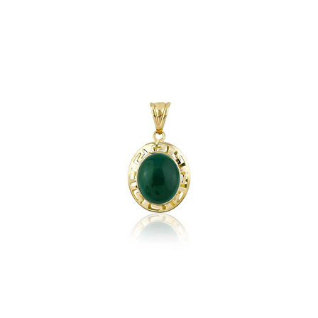 Yeşil Taşlı Greek Charm