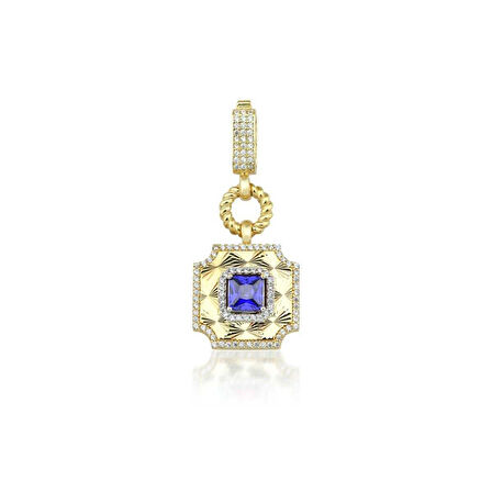 Safir Taşlı Kalemli Kare Charm