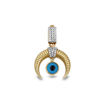 Nazar Boncuklu Hilal Charm