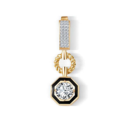 Siyah Mineli Tektaş Charm