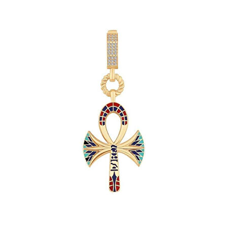 Renkli Mineli Ankh Charm