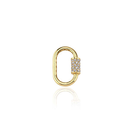 Oval Ataç Taşlı Charm Kilidi